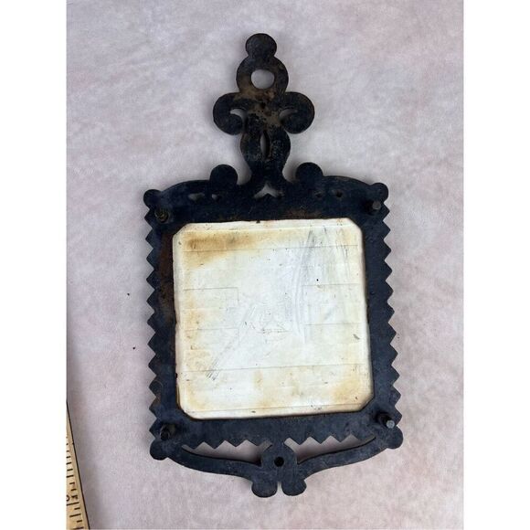 Vintage Mod MCM Cast Iron and Tile Trivet - Picture 5 of 6